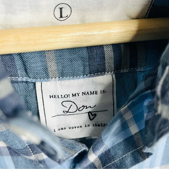 Frank & Eileen Blue Plaid Don button down Shirt size large - Picture 7 of 8